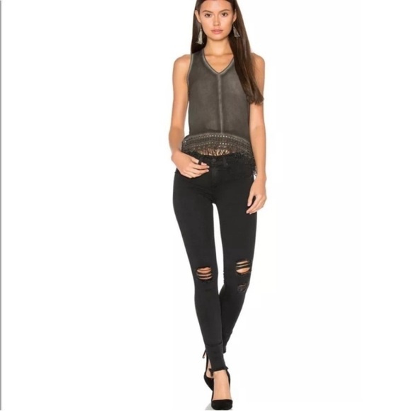 rag & bone Denim - Rag & bone Distressed Black Legging Skinny Jeans